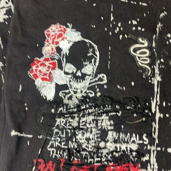 Jordan Craig Aaron Black and White Graphic Print Jeans Size 30x32 - Picture 4 of 13